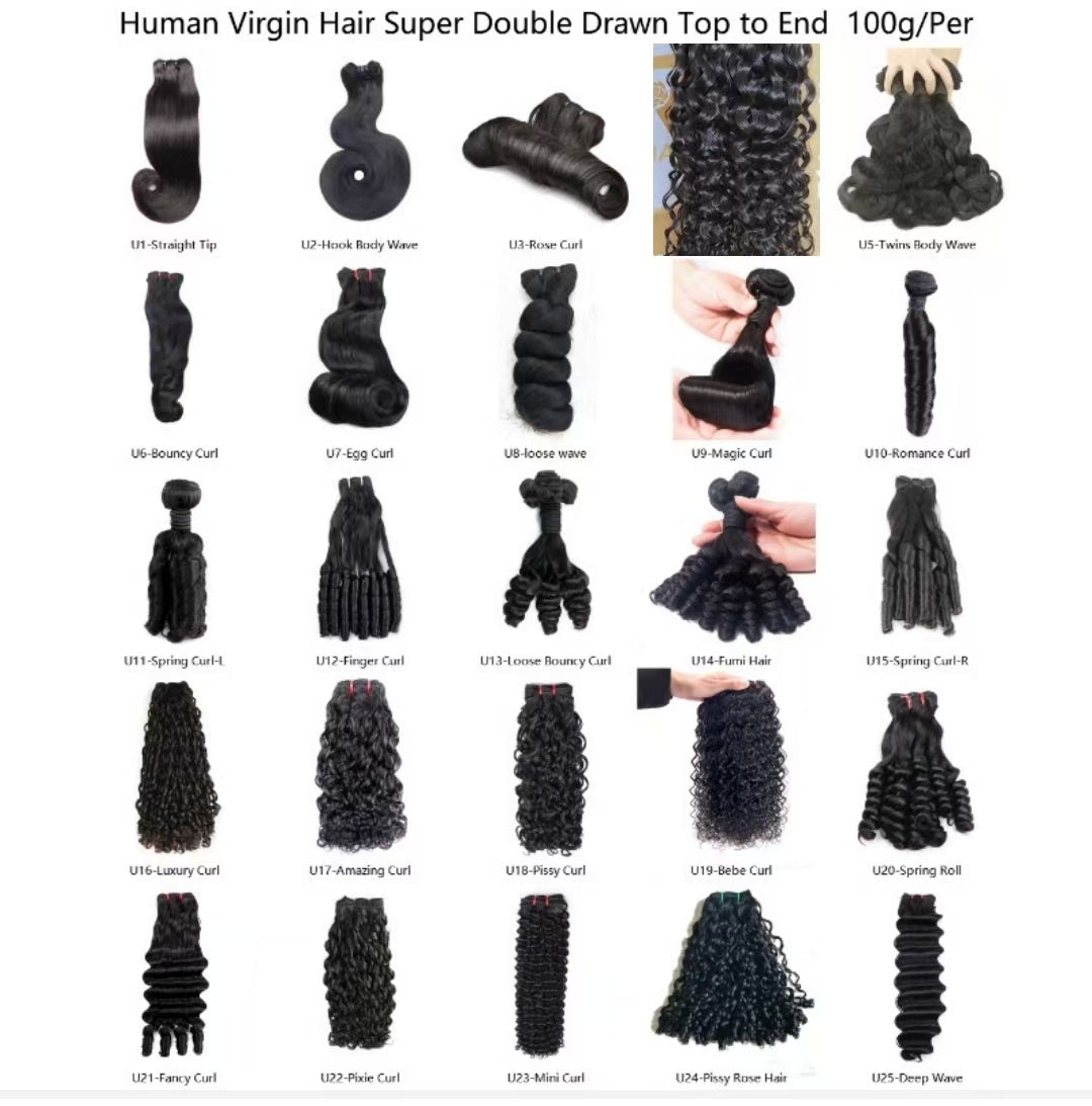 Rose Hair Double Drawn Hair Bundles (befor order pls WhatsApp us +86 13653747726)