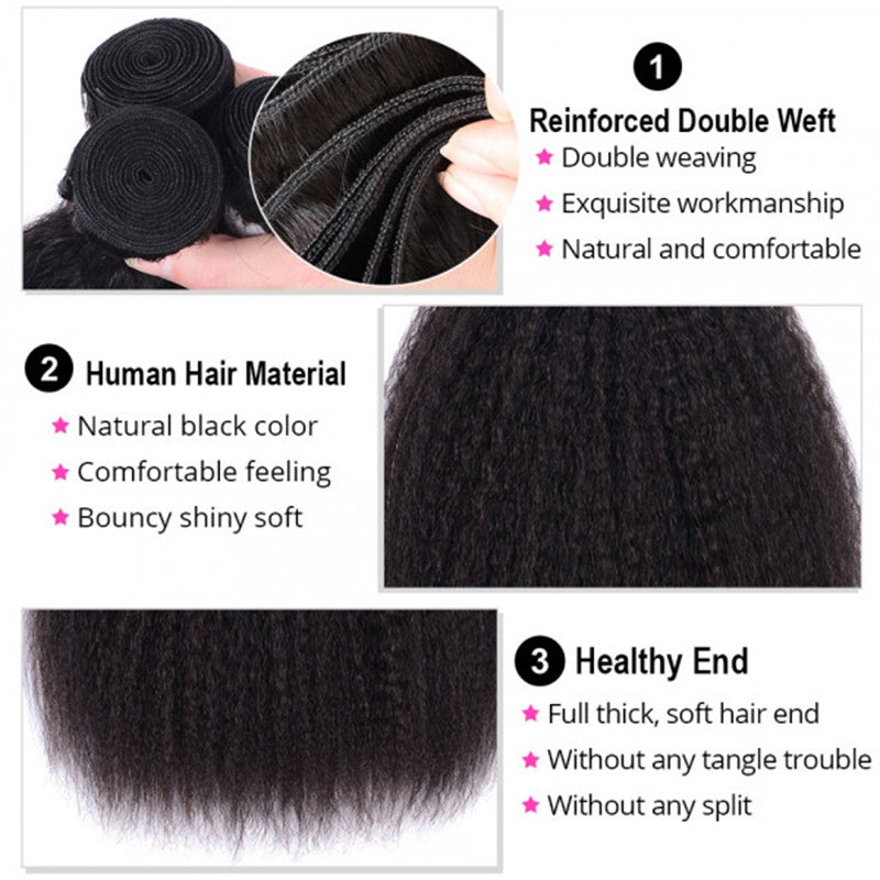 Rose Hair 15A Grade 1 Bundle Kinky Straight Brazilian Virgin Hair