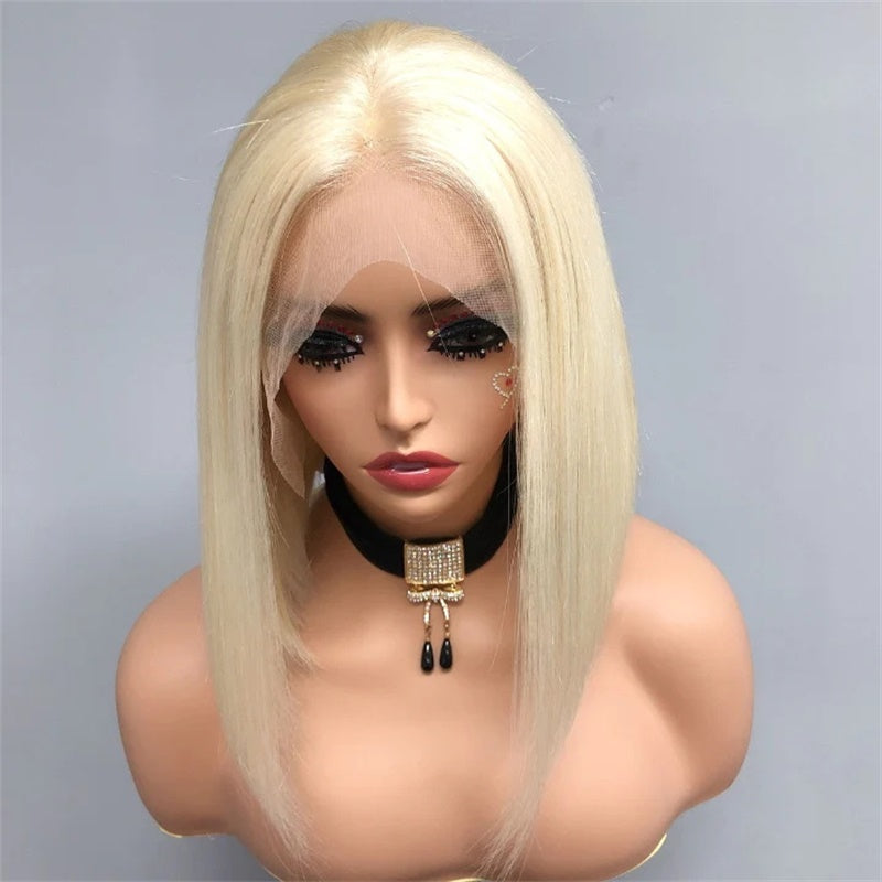 Rose Hair Blonde 613 Color Straight Hair 13x4 lace Front Bob Wig Human Hair Wig