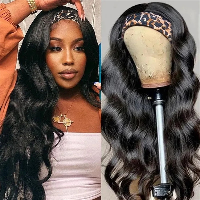 Rose Hair Body Wave Headband Wig Human Hair Wig