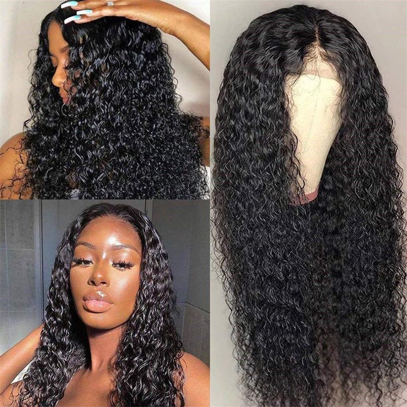 Rose Hair Jerry Curly 4x4 Lace Closure Wig Human Virgin Hair Wig