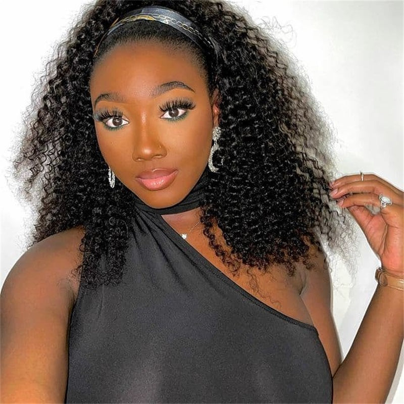 Rose Hair Kinky Curly Headband Wig Human Hair Wig
