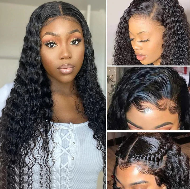13x4 Lace Front Wigs Peruvian Deep Wave Human Hair Wigs 180% Density Pre-plucked