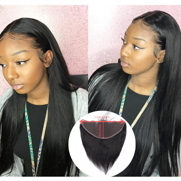 Rose Hair 1PCS Pre Plucked 13*6 Lace Frontal Straight Brazilian Human Virgin Hair - Rose Hair