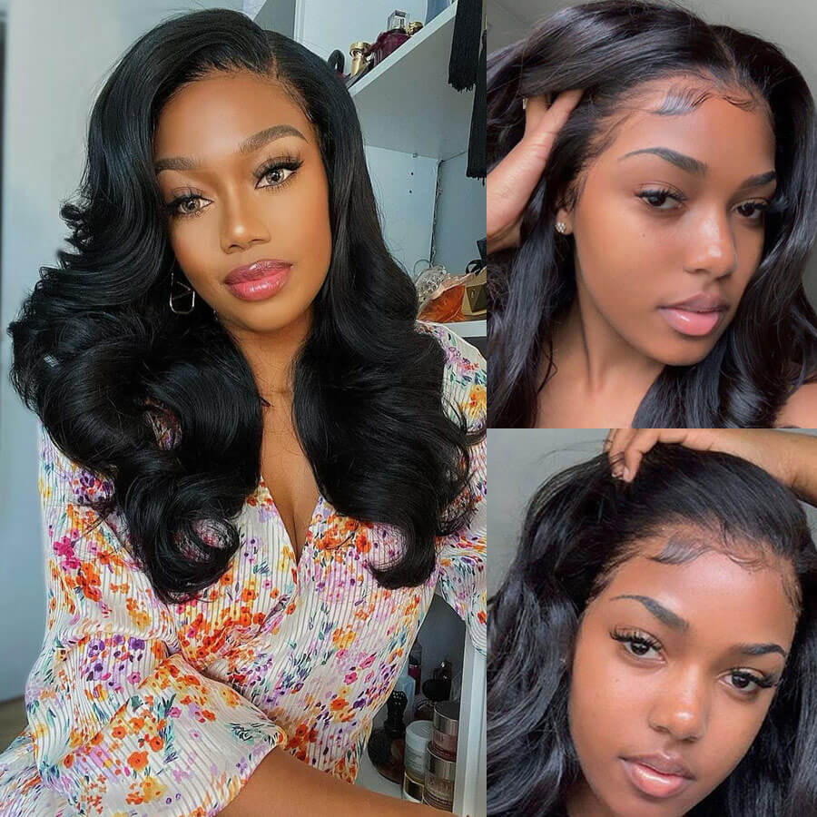 Straight Hair/Body Wave Hair 13x4 Tranparent HD Lace Front Wig Pre Plucked With Baby Hair Natural Hairline Glueless Wig Rose Hair