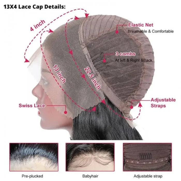 Chocolate Brown With Peek A Boo Blonde Highlights 13x4 Lace Front Loose Wave Wig