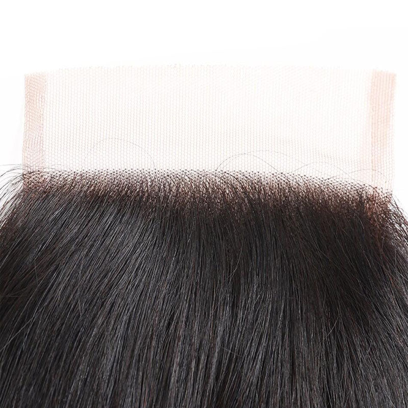 10A Grade 3 Bundles T1B/4/30 Color Brazilian Virgin Hair With 1 PCS Per Plucked 4*4 Lace Closure - Rose Hair