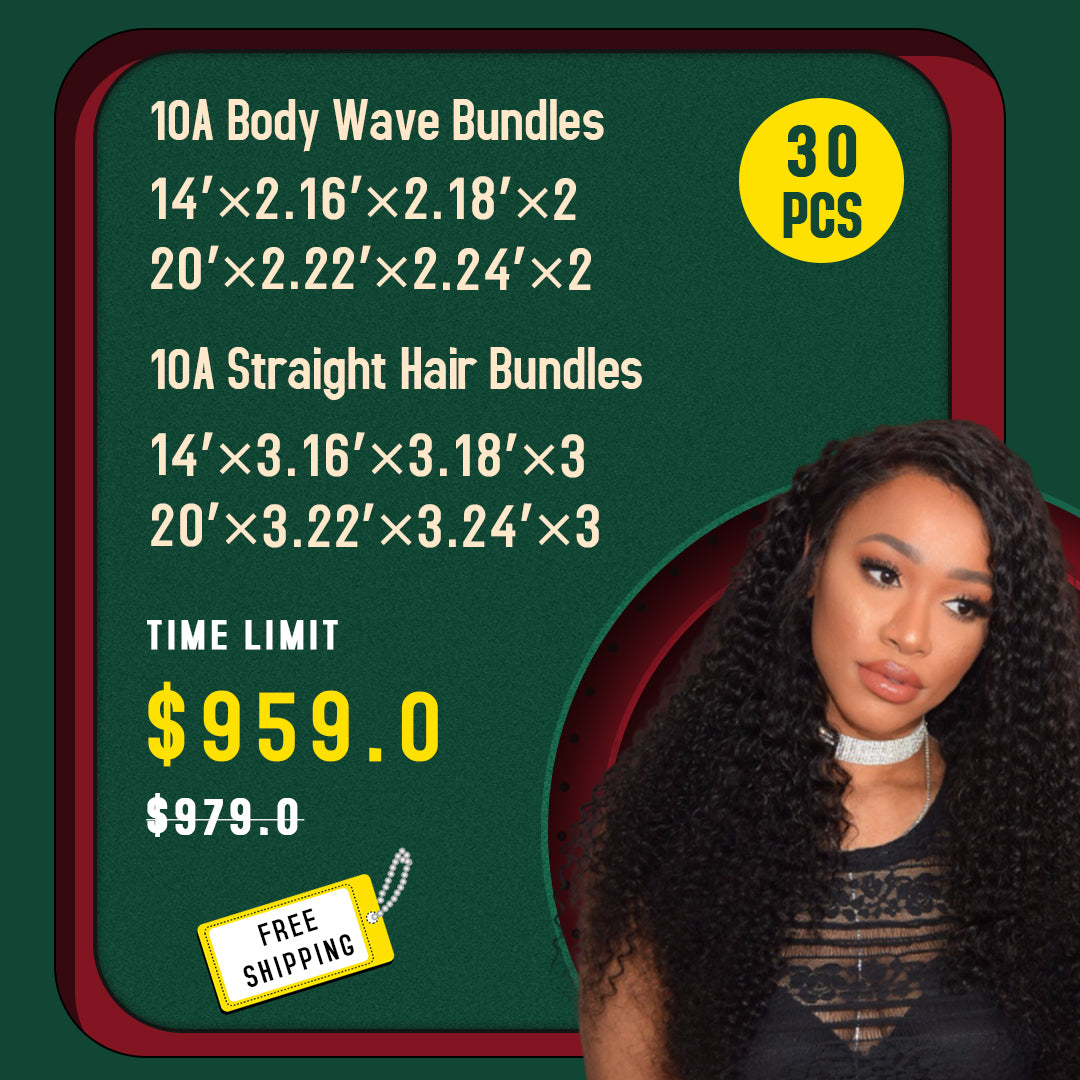 10A Grade Hair Bundles 30pcs Package Deal - Rose Hair