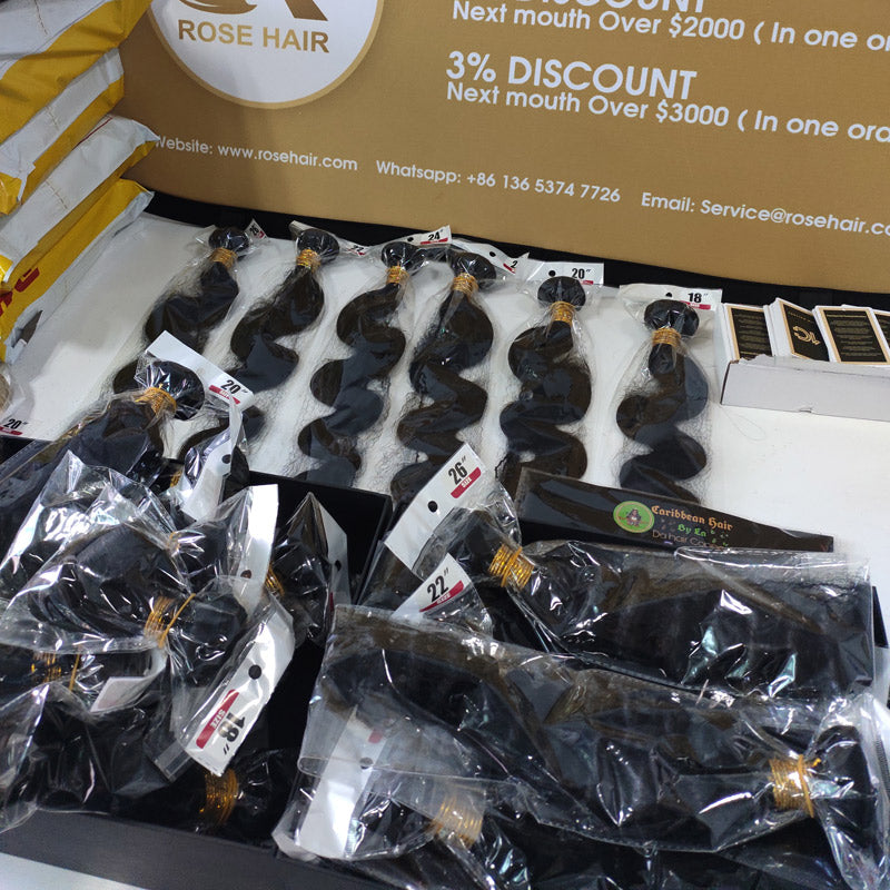 Wholesale 10A Grade Hair Bundles Virgin Human Hair Bundles 10 Pieces Straight - Rose Hair