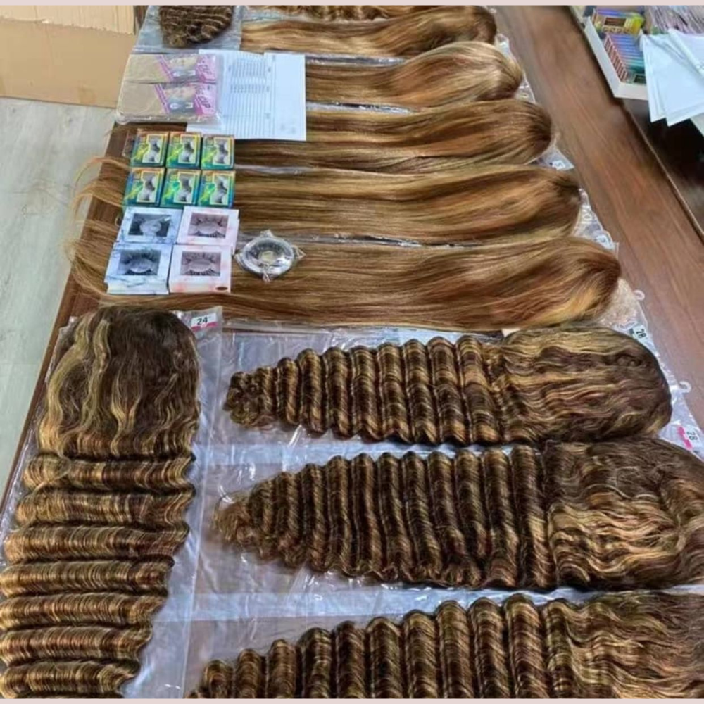 Rose Hair 200% Density Highlight Deep Wave Lace Frontal Lace Wig