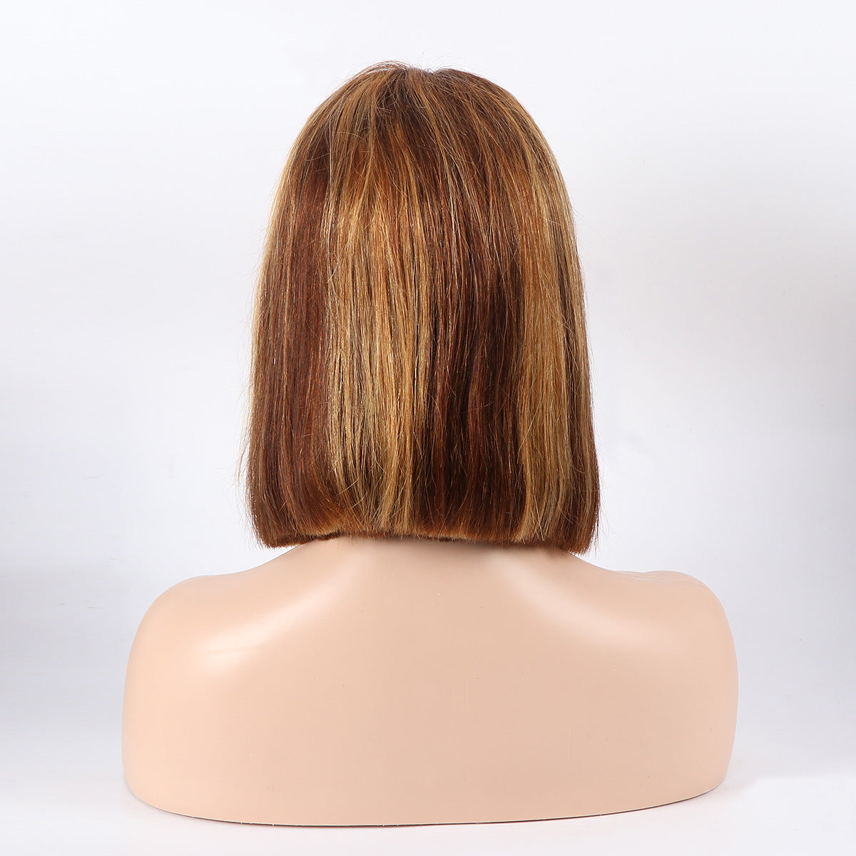 4*4 Lace Closure Human Hair Bob Wigs Middle Part Fashion Color Straight Hair - Rose Hair