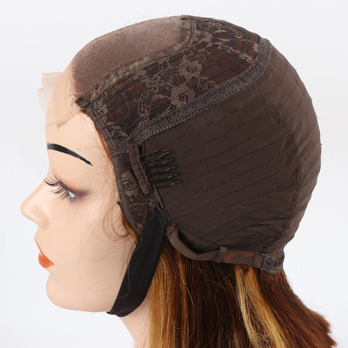 4*4 Lace Closure Human Hair Bob Wigs Middle Part Fashion Color Straight Hair - Rose Hair