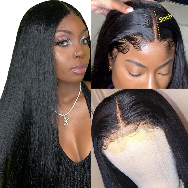 10A Grade 3 Bundles Brazilian Virgin Hair With 1 PCS Per Plucked 5*5 HD Lace Closure All Texture - Rose Hair
