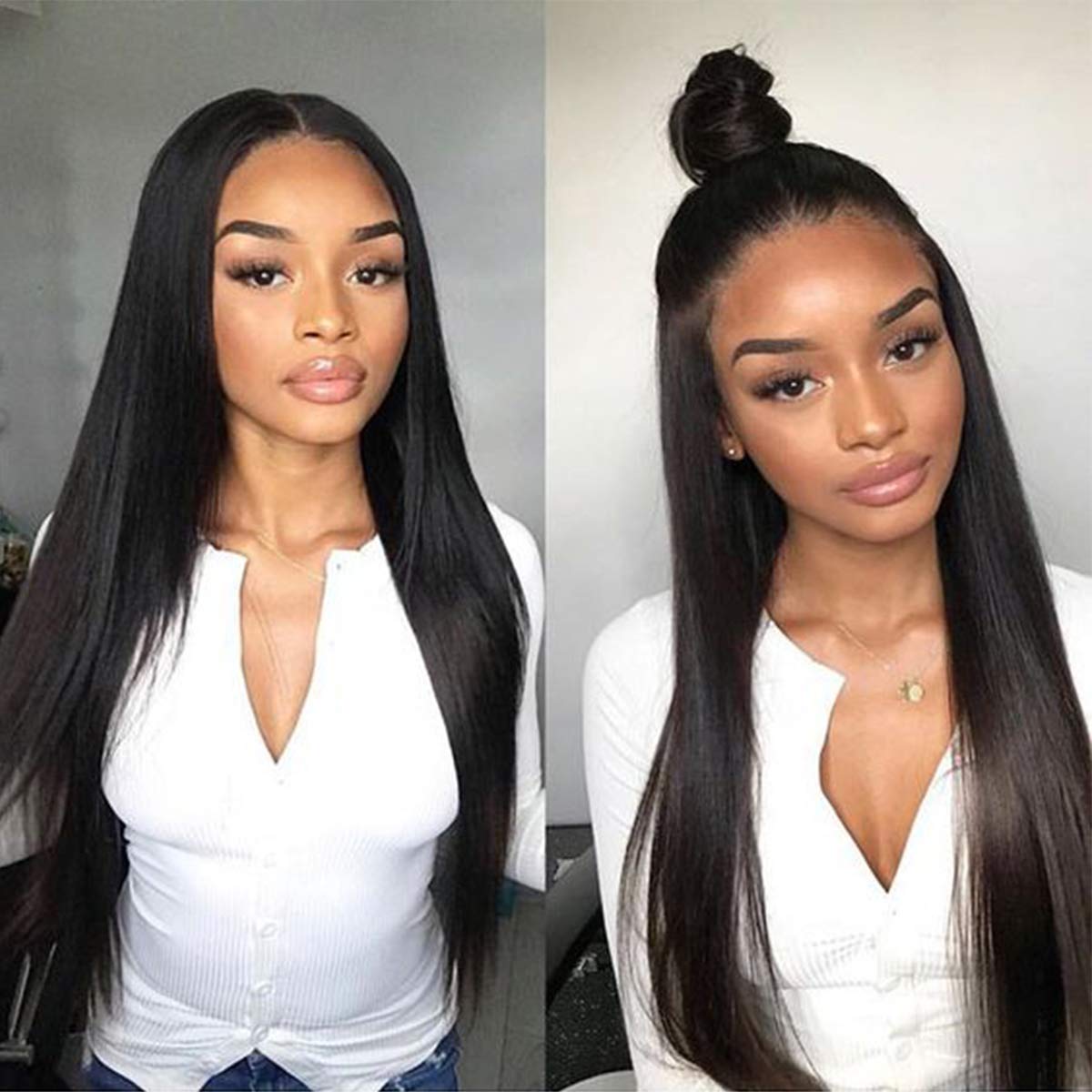 Rose Hair 1PCS Pre Plucked 13*6 Lace Frontal Straight Brazilian Human Virgin Hair - Rose Hair