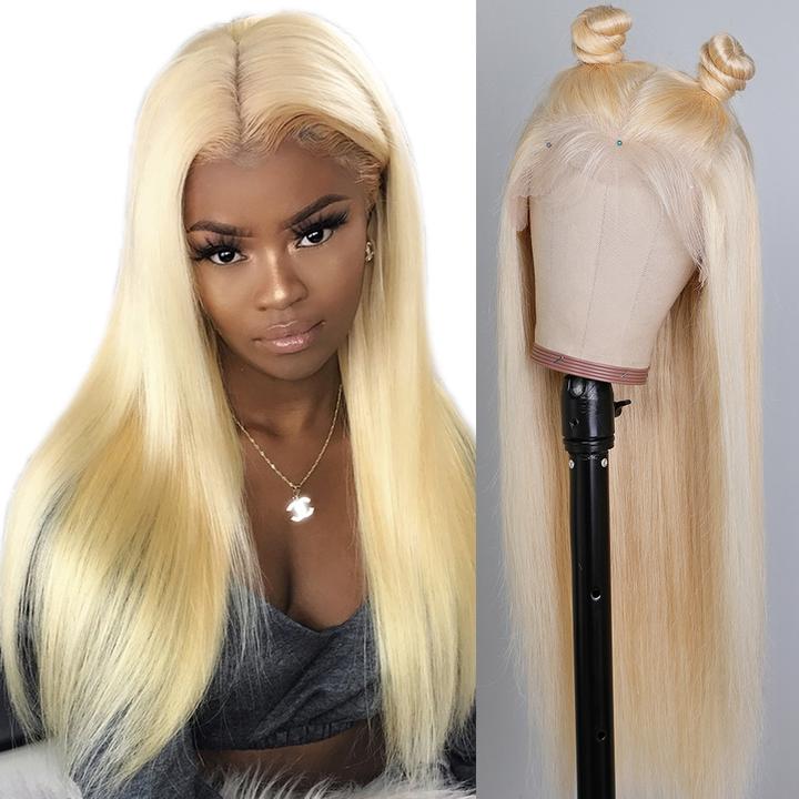 RoseHair 613 Blonde Lace Front Wig T Part Lace Wig Deep Parting Hairline Pre Plucked With Baby Hair Natural T Part 613 Hair Wig - Rose Hair