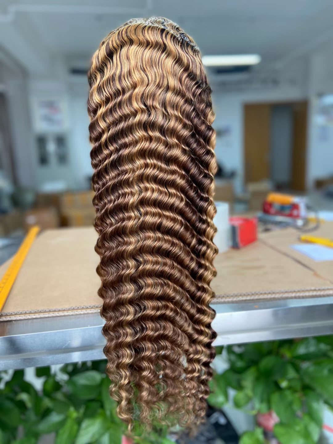 Rose Hair 200% Density Highlight Deep Wave Lace Frontal Lace Wig