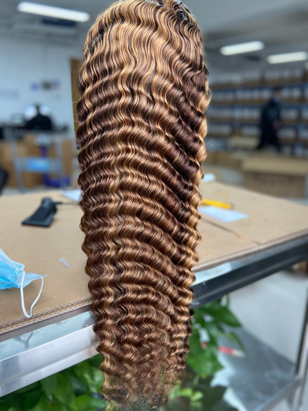 Rose Hair 200% Density Highlight Deep Wave Lace Frontal Lace Wig