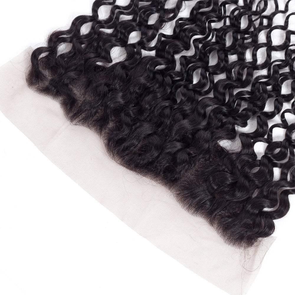 1PCS Brazilian Virgin Water Wave Pre Plucked 13x4 Lace Frontal - Rose Hair