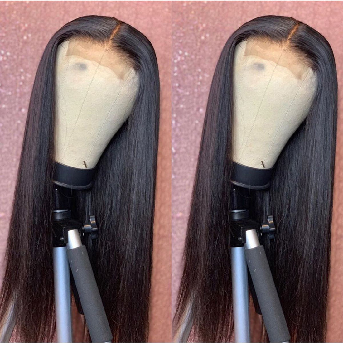 Cardi B Style Natural Black Straight 4*4 Closure Lace Wig