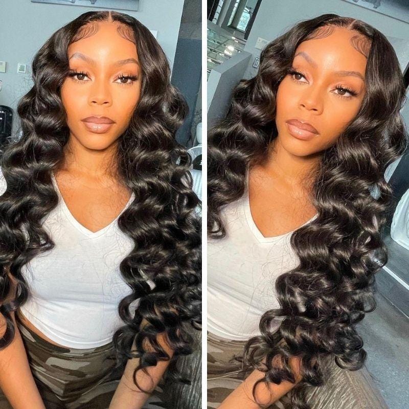 Rose Hair Brazilian Virgin Hair Loose Wave 4*4 Lace Closure Wig