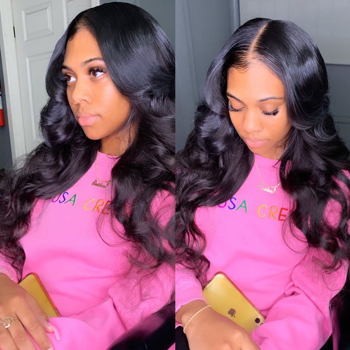 Rose Hair 1PCS Pre Plucked 13*6 Lace Frontal Brazilian Human Virgin Hair Body Wave - Rose Hair