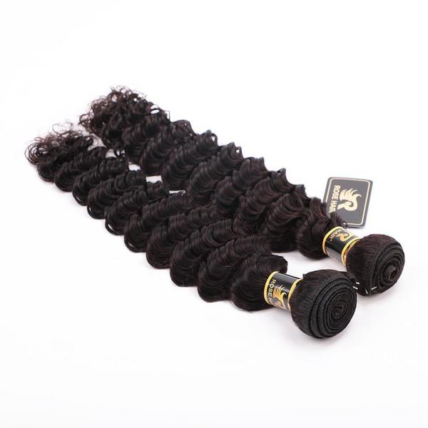10A Grade 4PCS Deep Wave Best Brazilian Virgin Hair Bundles - Rose Hair