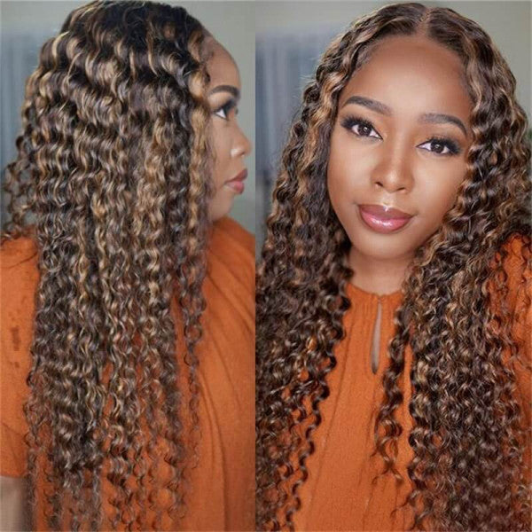 Rose Hair Deep Wave Highlight Lace Front Wigs 16-26inches 180% Density