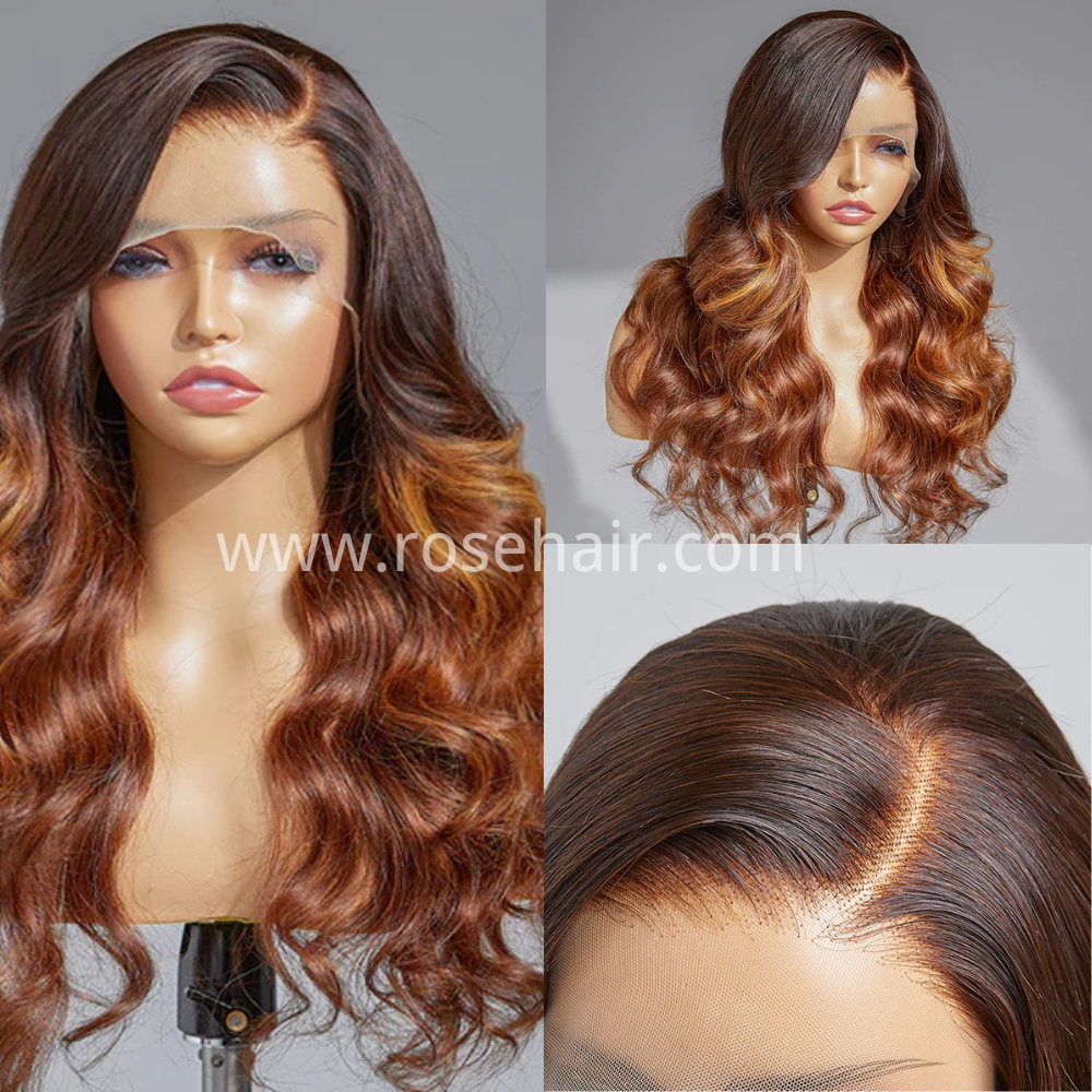 Rosehair Honey Brown Highlight Ombre 13x4 Lace Front Wig Side Part | Limited Design