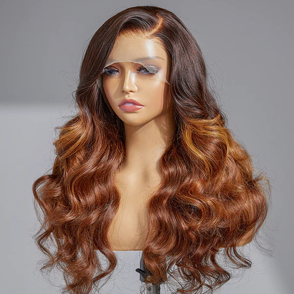 Rosehair Honey Brown Highlight Ombre 13x4 Lace Front Wig Side Part | Limited Design
