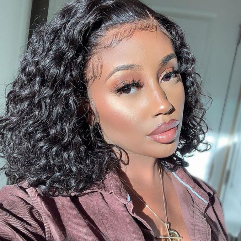 Water Wave Bob Wig Short 13×4 Lace Front Wigs 180% Density Rose Hair