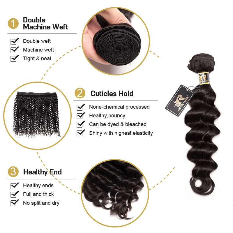 10A Grade 1PC Big Curly Best Brazilian Virgin Hair Bundles - Rose Hair