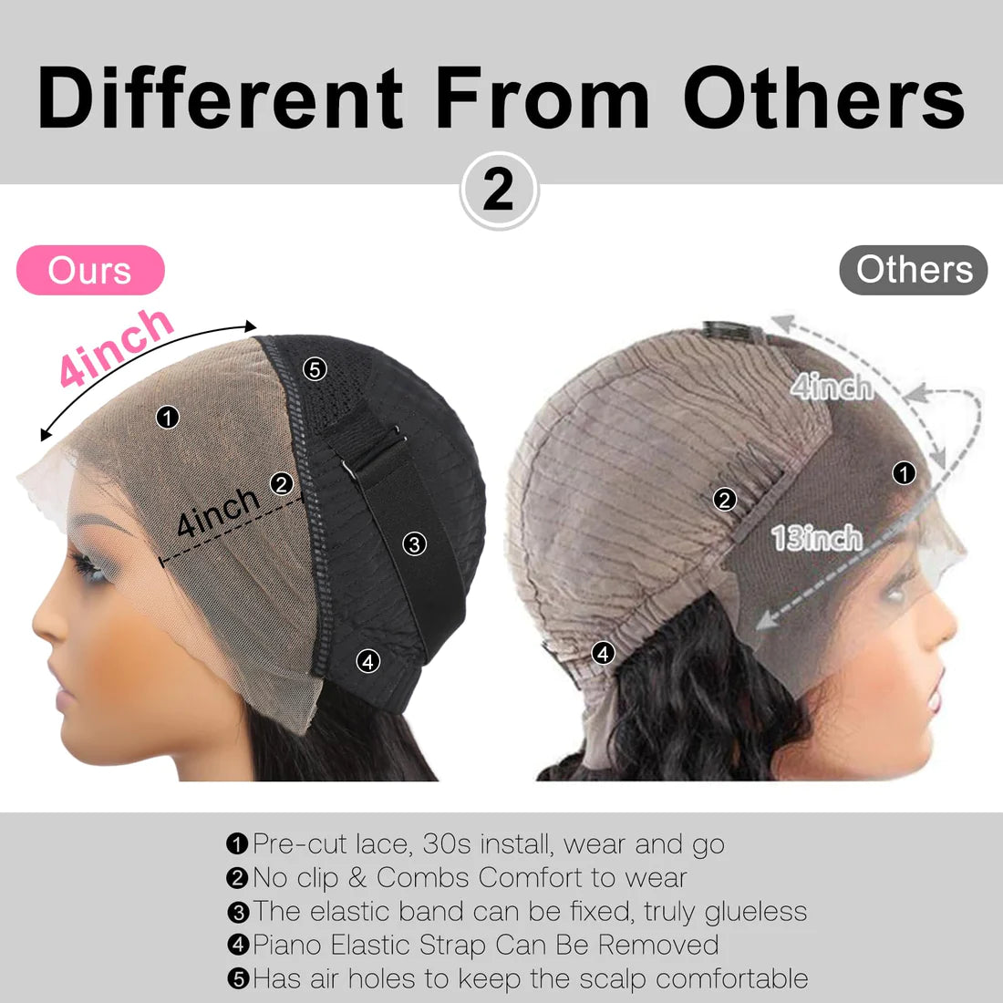 Loose Wave 13x6 HD FULL Lace Wig Easy-Wear Lace Frontal Human Hair Wig Natural Black Color