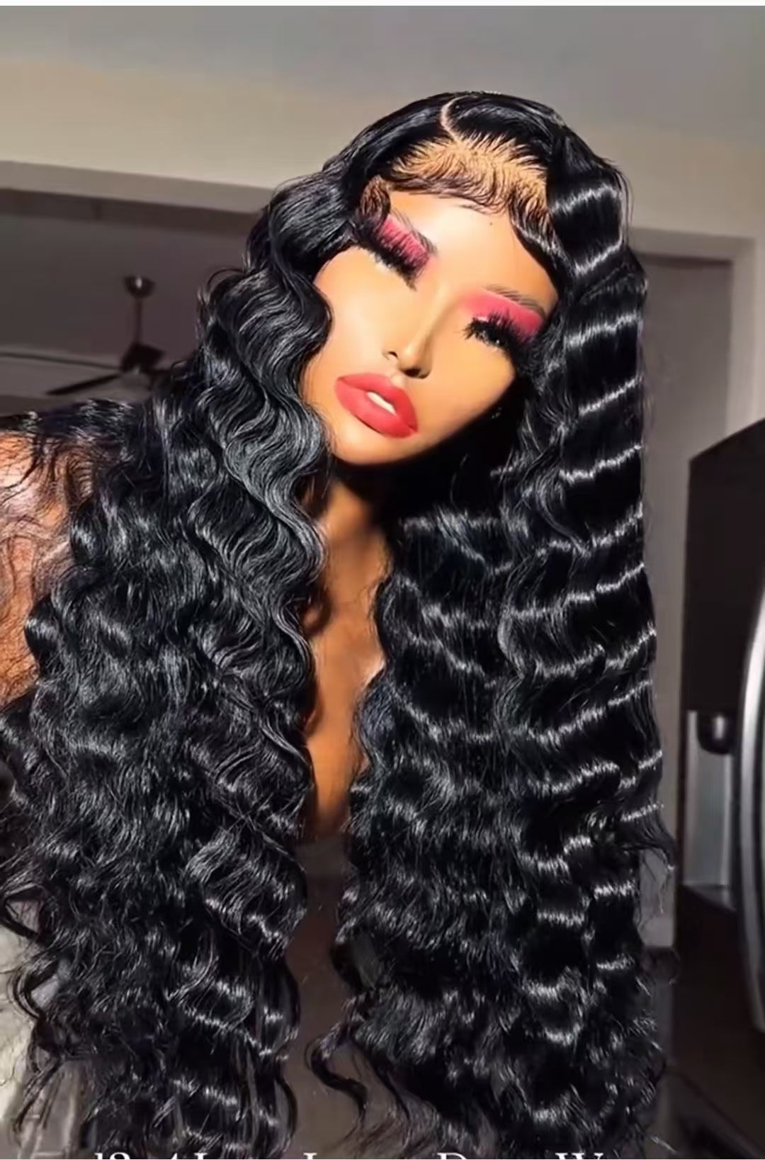 Rose Hair Love Curly Wave 13x6 HD Lace Wig Human Hair Wig 250% High Density