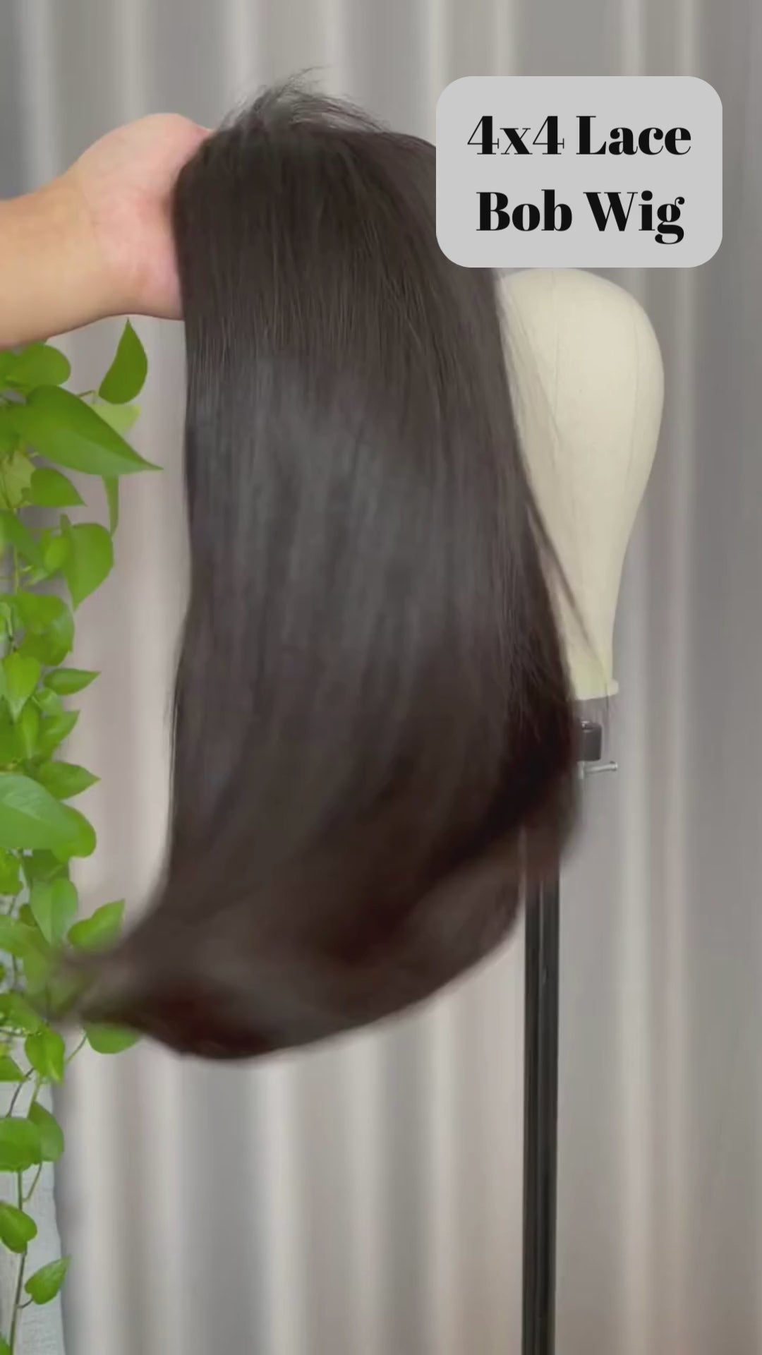 Rose Hair Straight Hair 4x4 Lace Closure Bob Wig Human Hair Wig