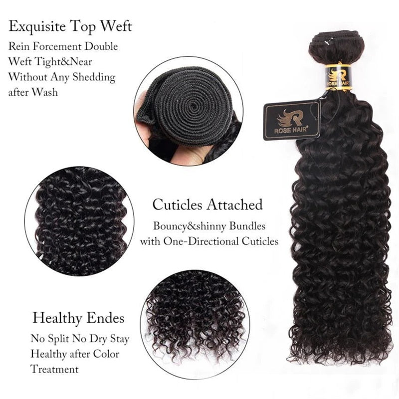 Rose Hair 10A Grade 1 Bundle Kinky Curly Brazilian Virgin Hair Bundles