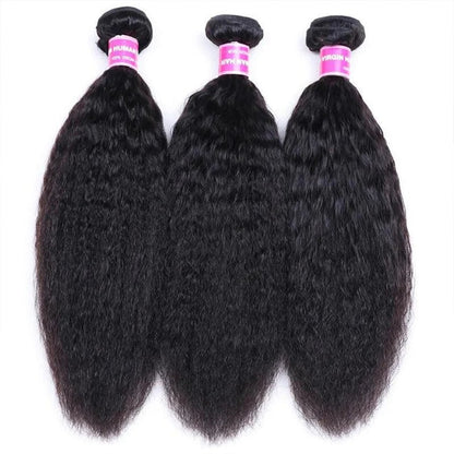 Rose Hair 10A Grade 3 Bundles Kinky Straight Brazilian Virgin Hair Bundles