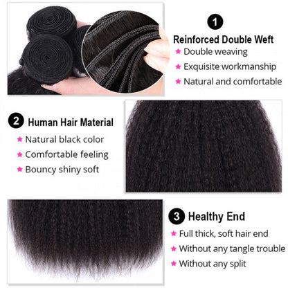 Rose Hair 15A Grade 1 Bundle Kinky Straight Brazilian Virgin Hair