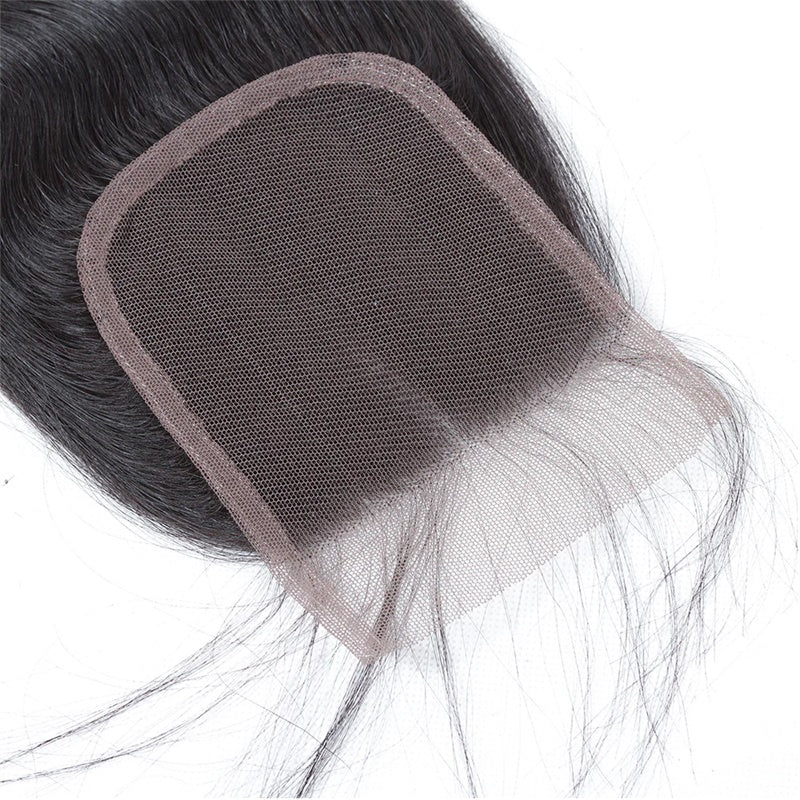 Rose Hair 1Pcs Body Wave 4x4 Lace Closure Brazilian Virgin Hair