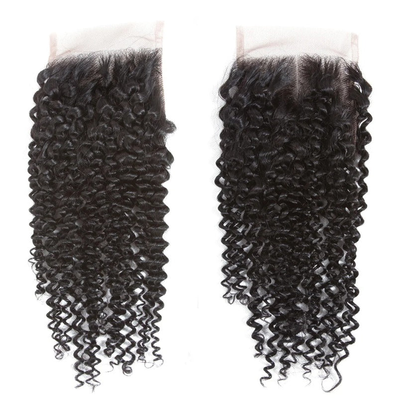 Rose Hair 1Pcs Kinky Curly 4x4 Lace Closure Brazilian Virgin Hair