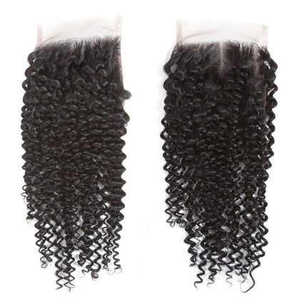 Rose Hair 1Pcs Kinky Curly 4x4 Lace Closure Brazilian Virgin Hair