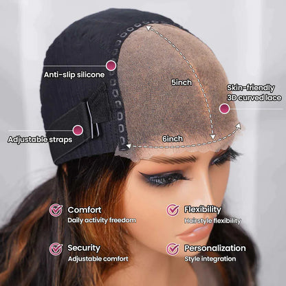 Jerry Curly Pre-Cut 13x4 Lace Closure Real Glueless Wig Pre-Plucked/Pre-Bleached Natural Black Human Hair Wigs