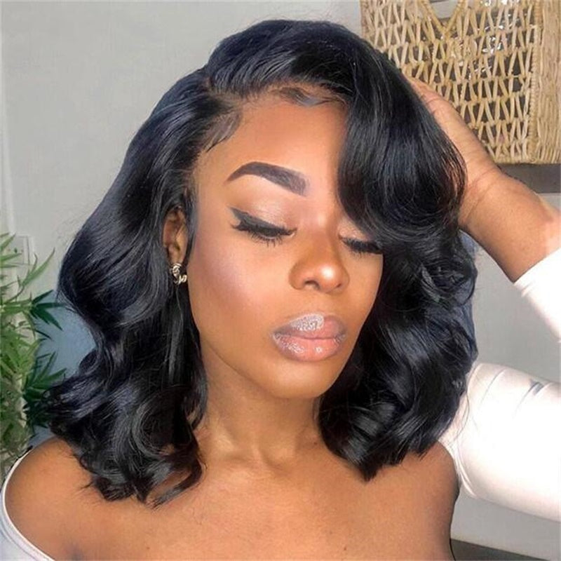 Rose Hair Body Wave 13x6 Lace Front Bob Wig Human Hair Wig