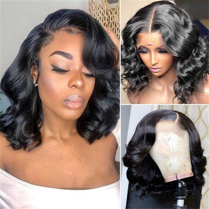 Rose Hair Body Wave 13x6 Lace Front Bob Wig Human Hair Wig
