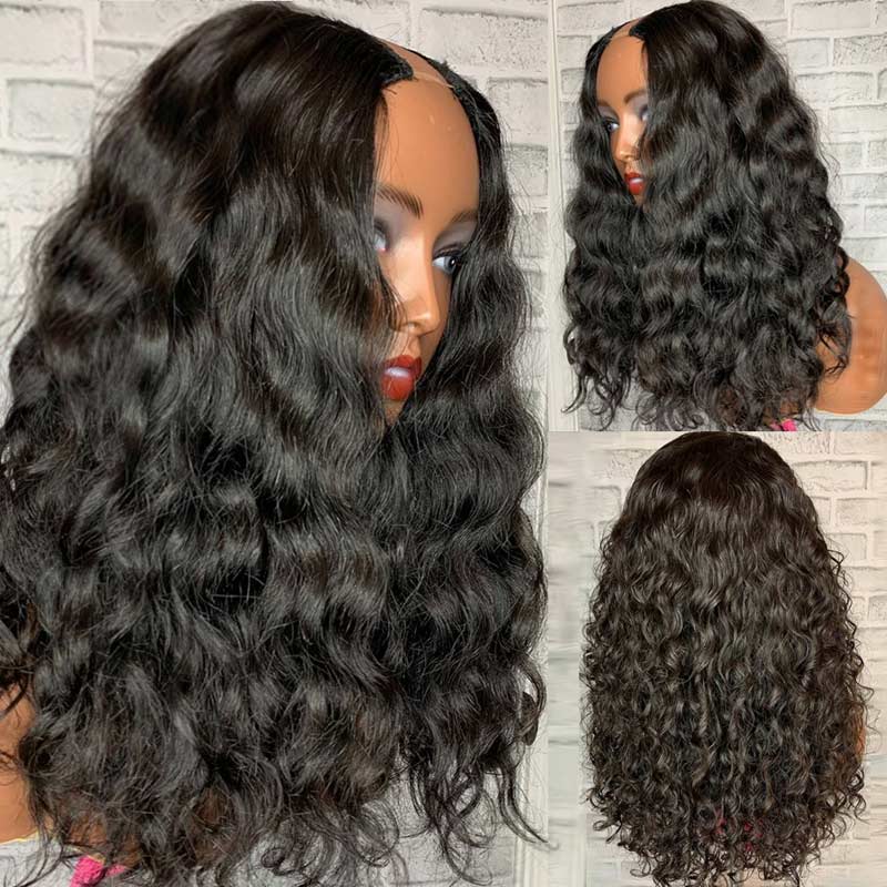 Rose Hair Deep Wave U Part Wig Human Hair Wig