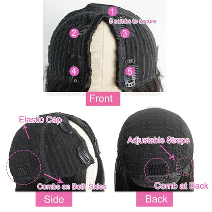 Rose Hair Deep Wave V Part Wig Human Hair Wig