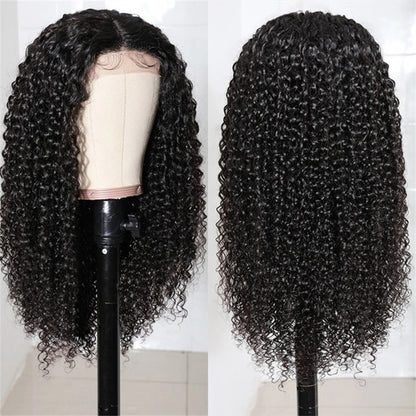 Rose Hair Jerry Curly 4x4 Lace Closure Wig Human Virgin Hair Wig