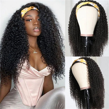 Rose Hair Kinky Curly Headband Wig Human Hair Wig