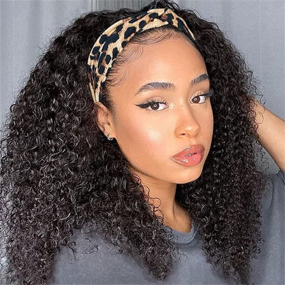 Rose Hair Kinky Curly Headband Wig Human Hair Wig