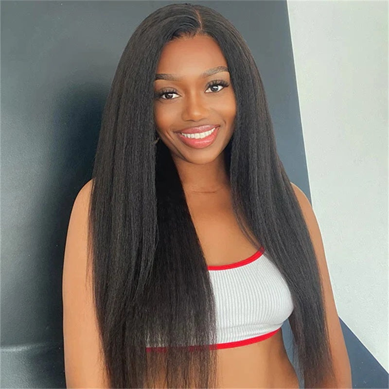 Rose Hair Kinky Straight 4x4 Lace Closure Wig Human Hair Wig