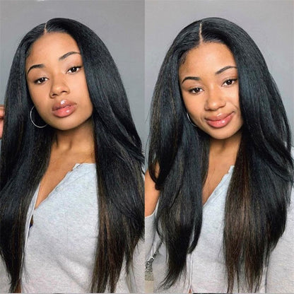 Rose Hair Kinky Straight Full Lace Wig Human Hair Wig